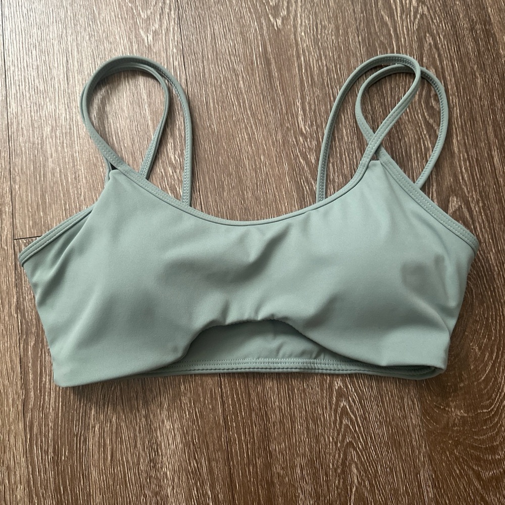 Blue-green sports bra